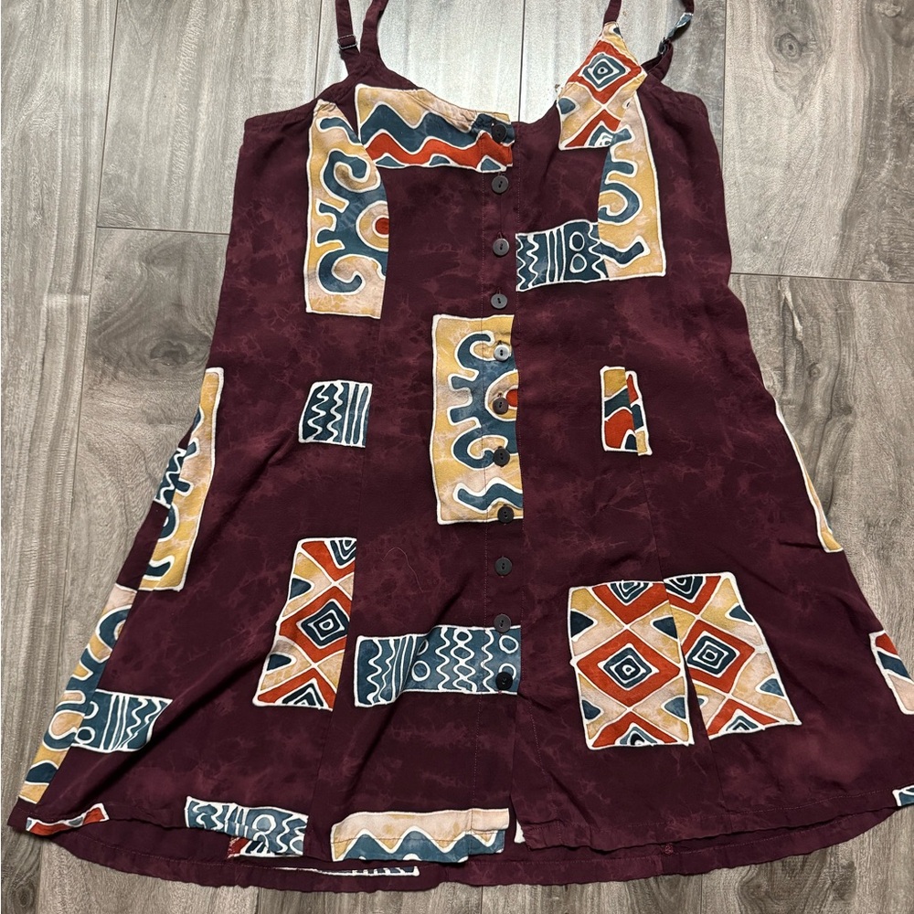 Burgundy Vintage Hawaiian Sundress